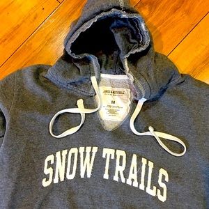 Snow Trails winter Ohio grey gray hoodie sweatshirt top small